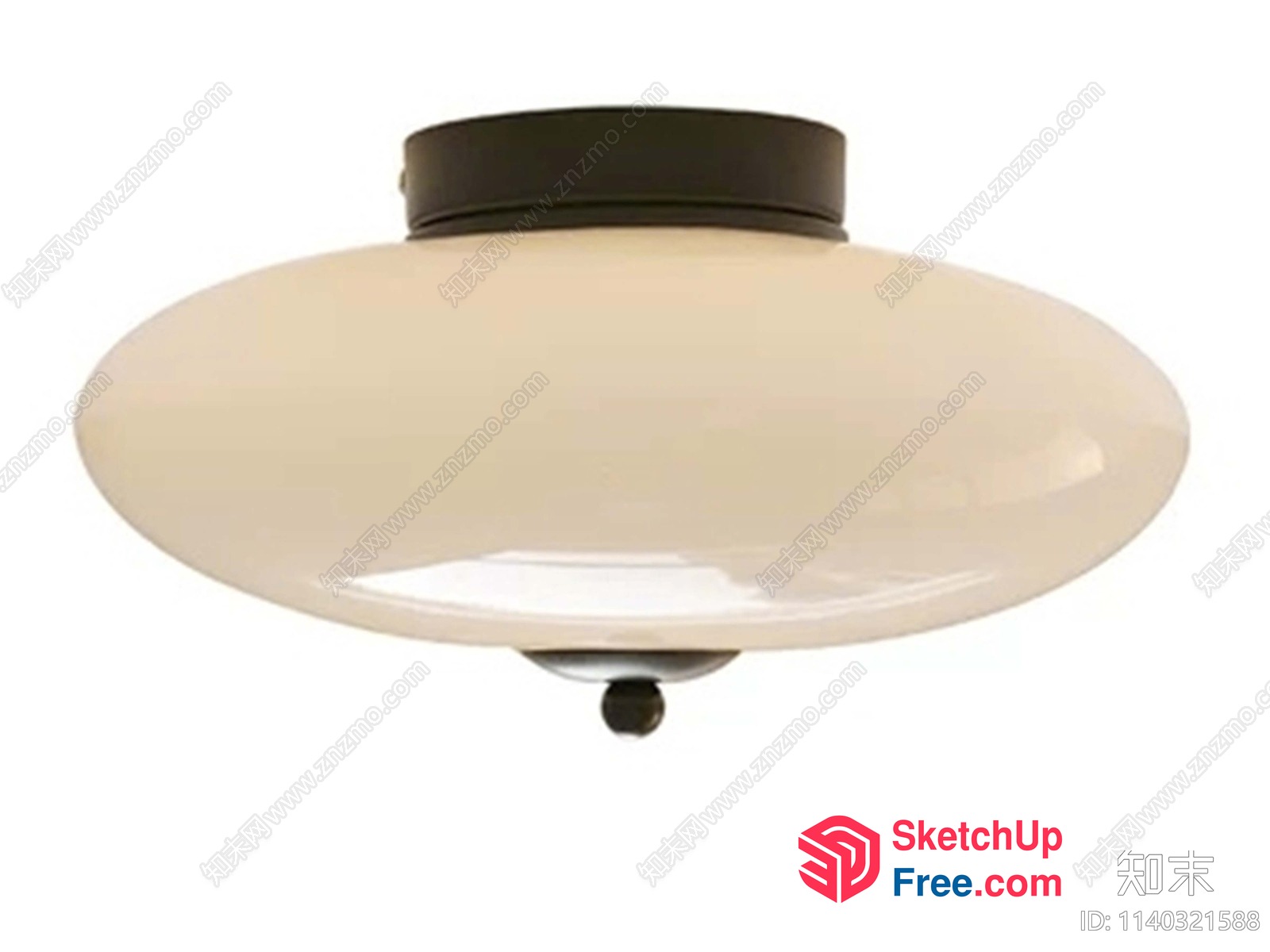 Creamy Style Glass Ceiling Light 3D SketchUp File