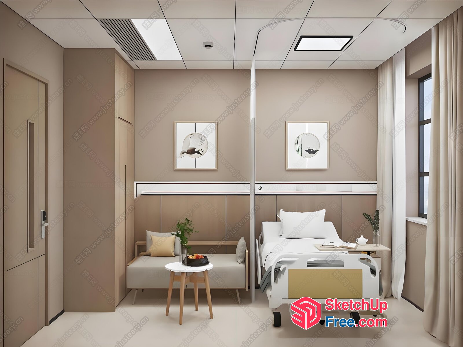 Hospital Room Interior Design 3D SketchUp File