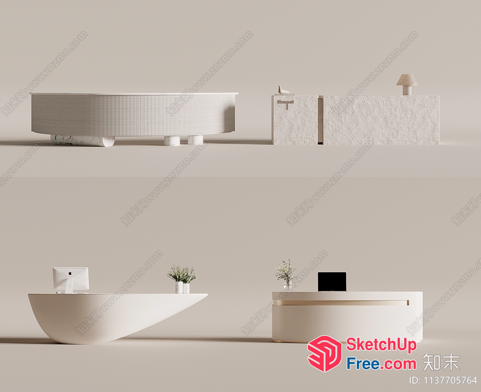 Minimalist Modern Office Furniture 3D SketchUp File