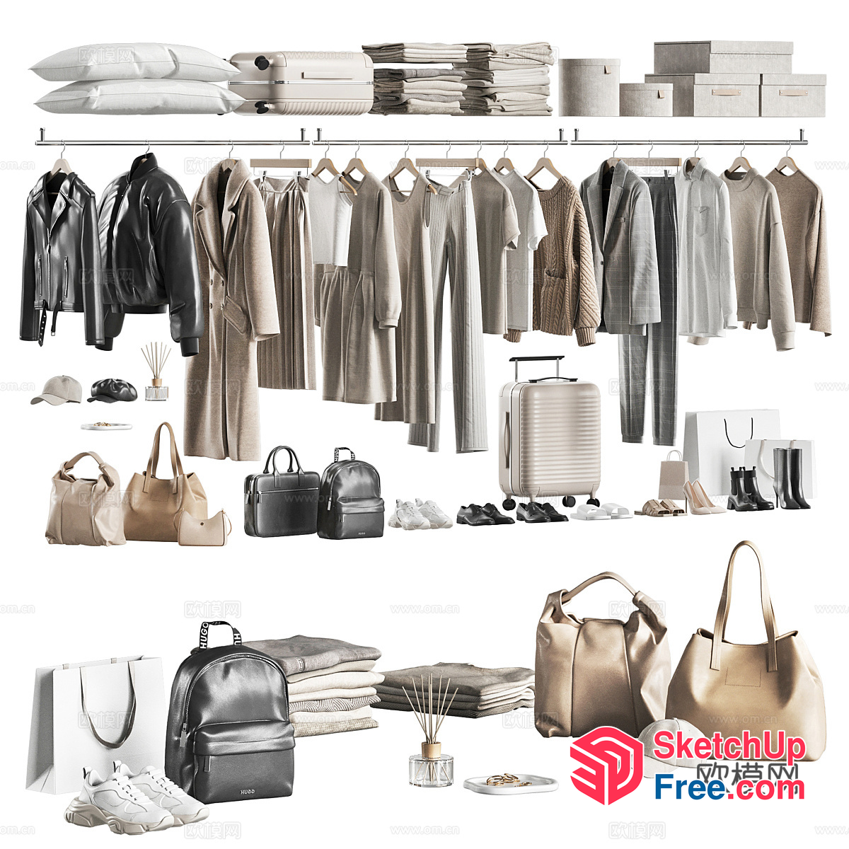 Neutral Toned Home Decor And Fashion Items 3D SketchUp File