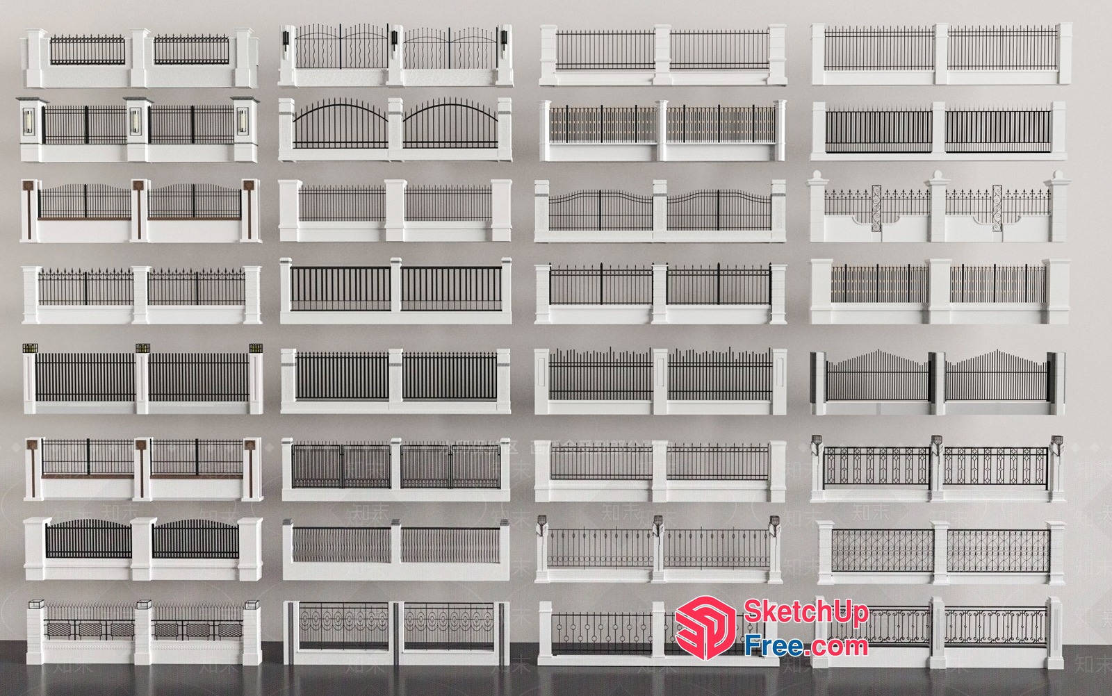 Various Railing Styles 3D SketchUp File