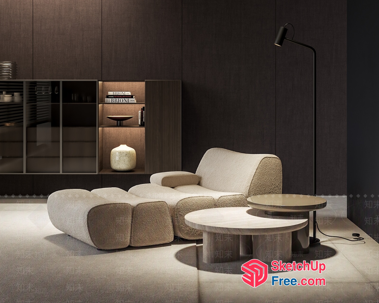Modern Minimalist Living Room Design 3D SketchUp File