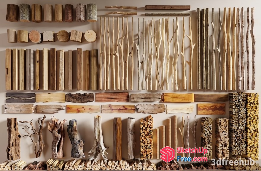 Wooden Decorative Pieces 3D SketchUp File