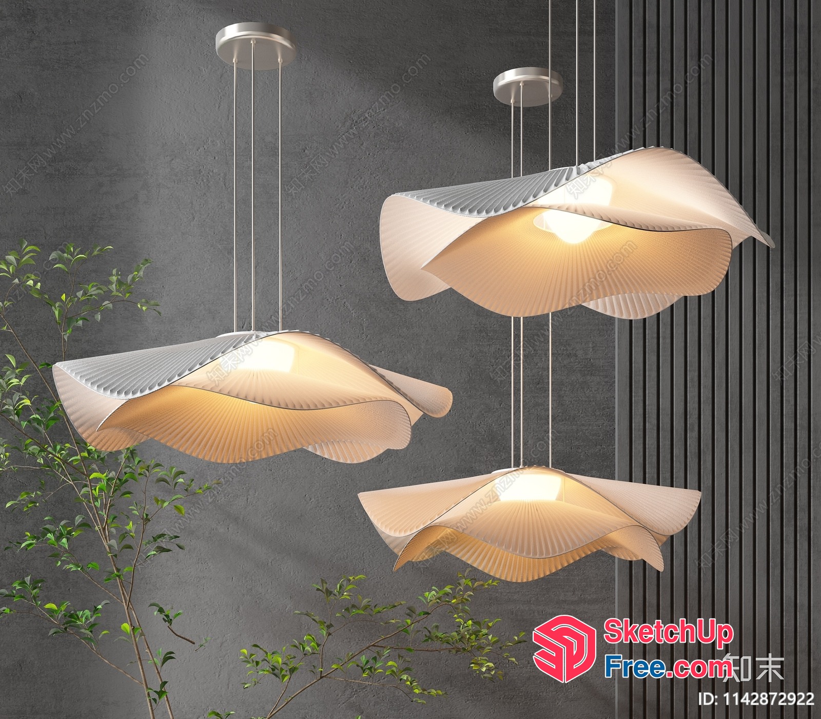Elegant Hanging Light Fixtures With Unique Design 3D SketchUp File