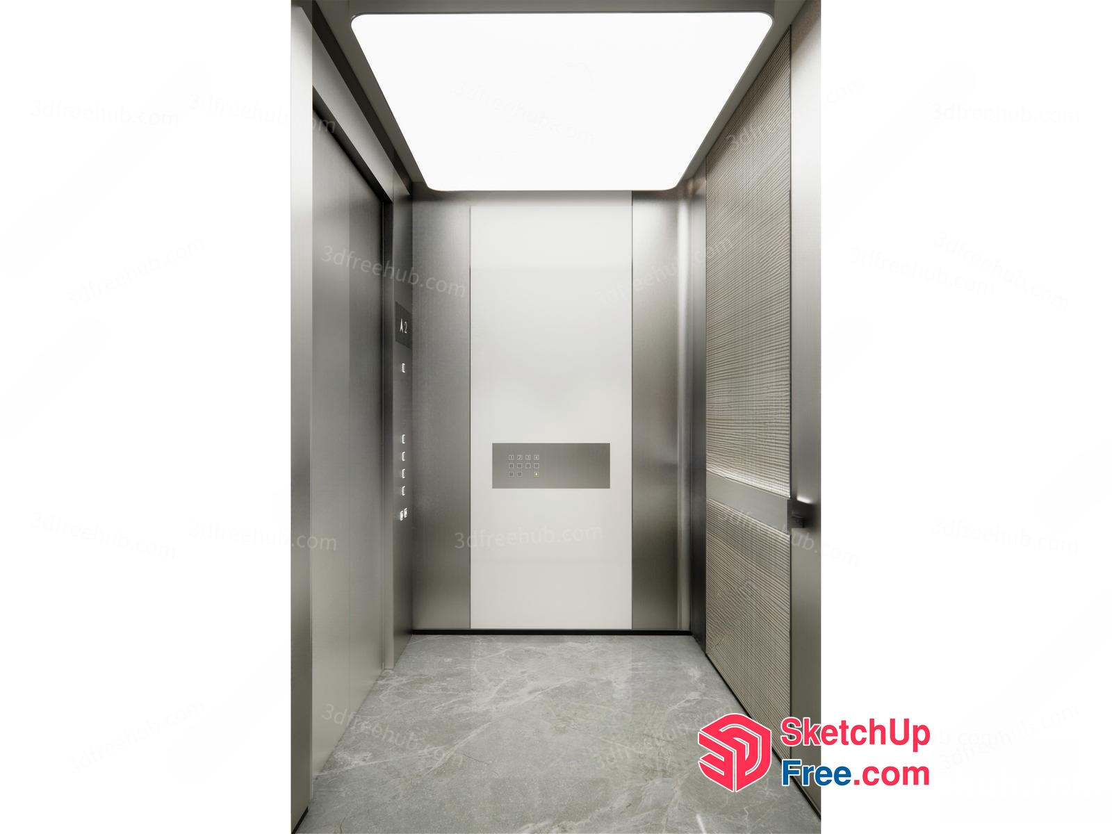 Modern Industrial Elevator Interior 3D SketchUp File