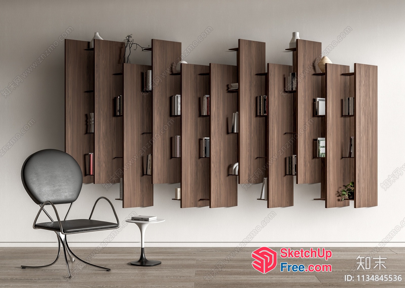 Modern Minimalist Bookcase Design 3D SketchUp File