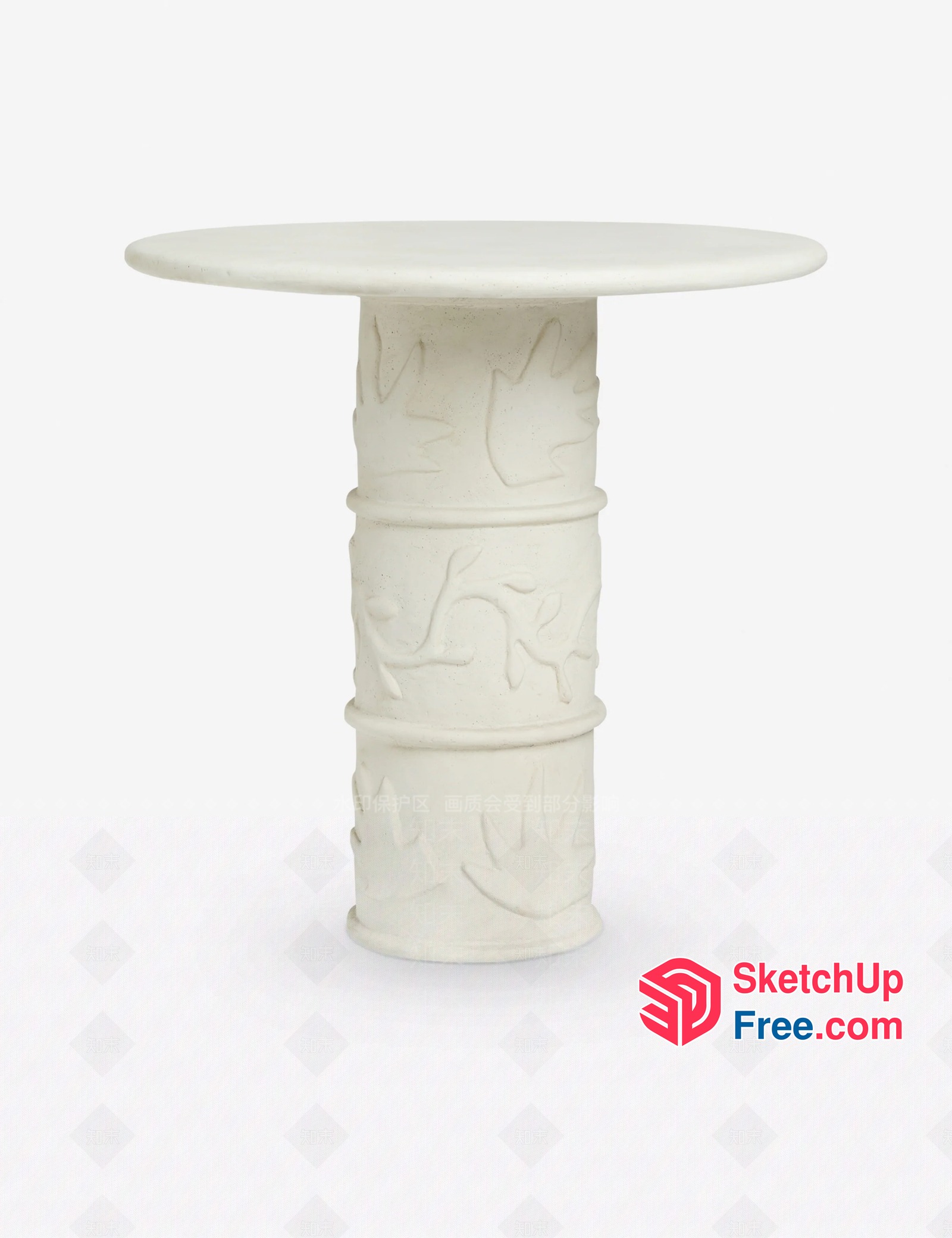 Carved Pillar Table 3D SketchUp File
