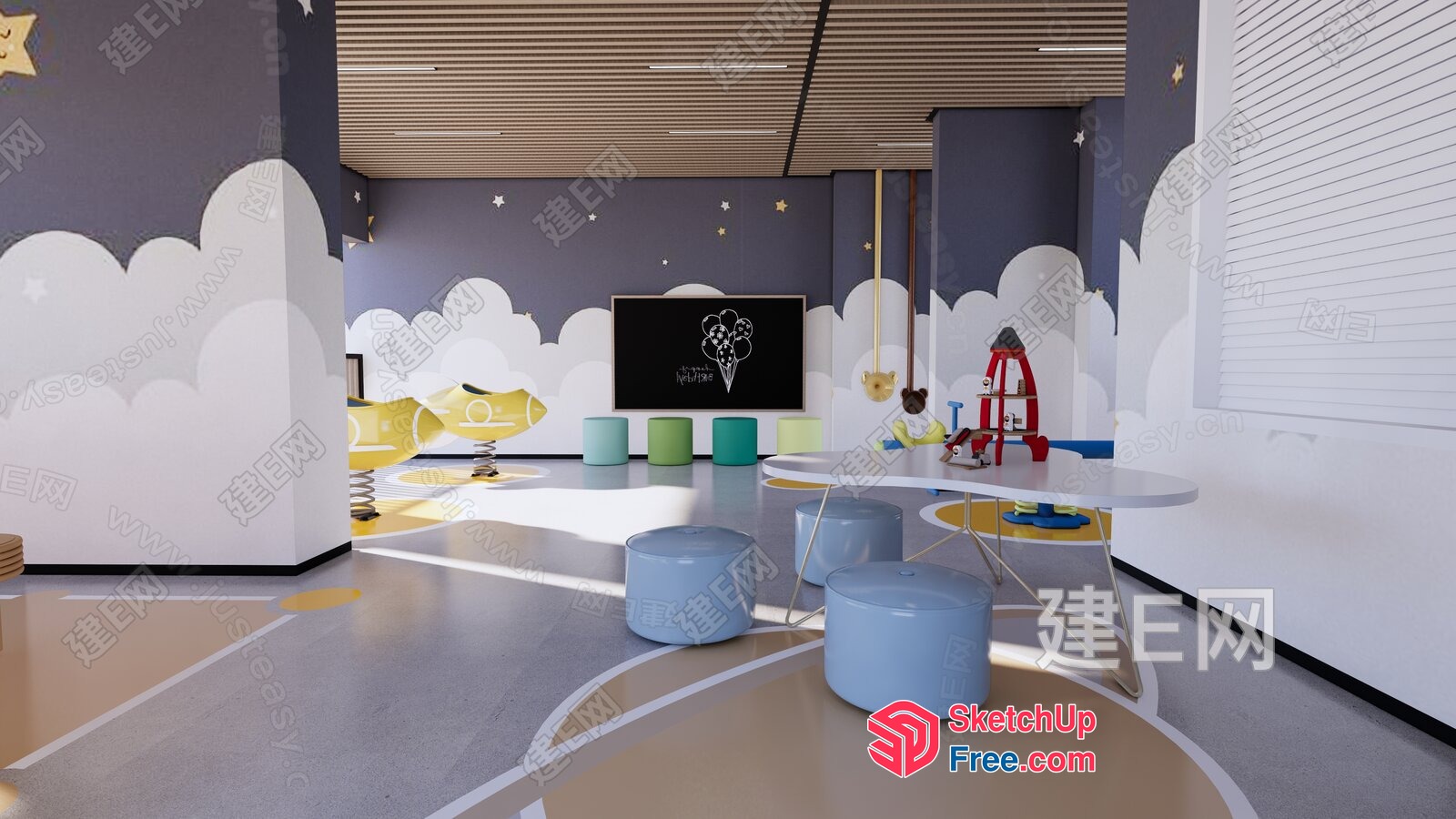 Playful And Whimsical Children'S Playroom 3D SketchUp File