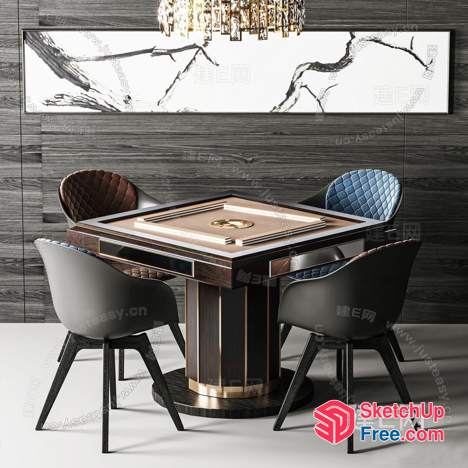 Elegant Dining Room Table And Chairs 3D SketchUp File