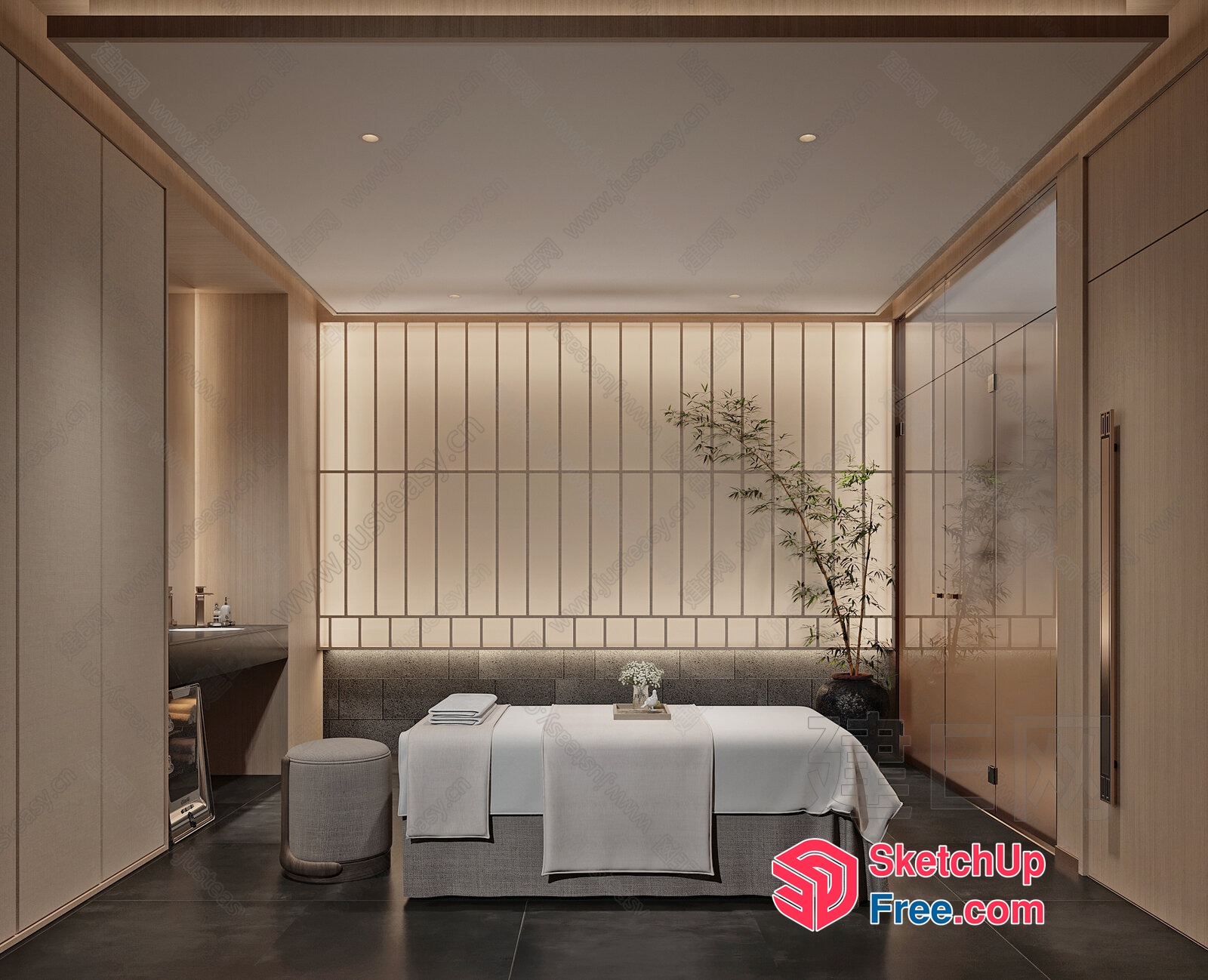 Modern Spa Room With Elegant Decor 3D SketchUp File