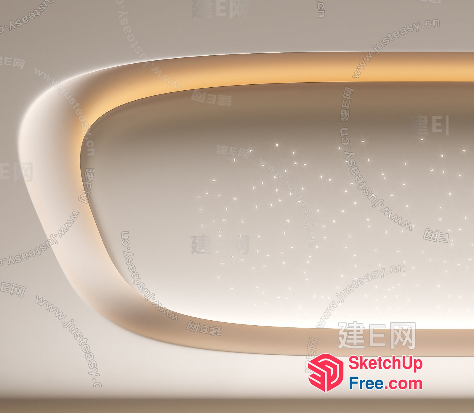 Curved Ceiling Lighting Fixture 3D SketchUp File