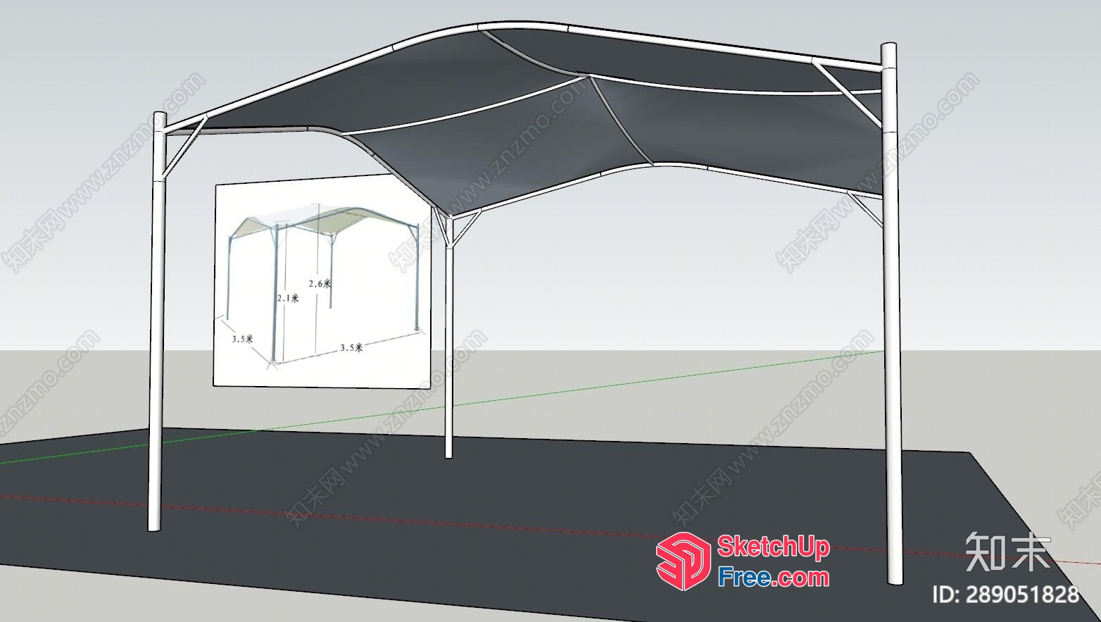 Carport Design With Roof Synthesis 3D SketchUp File
