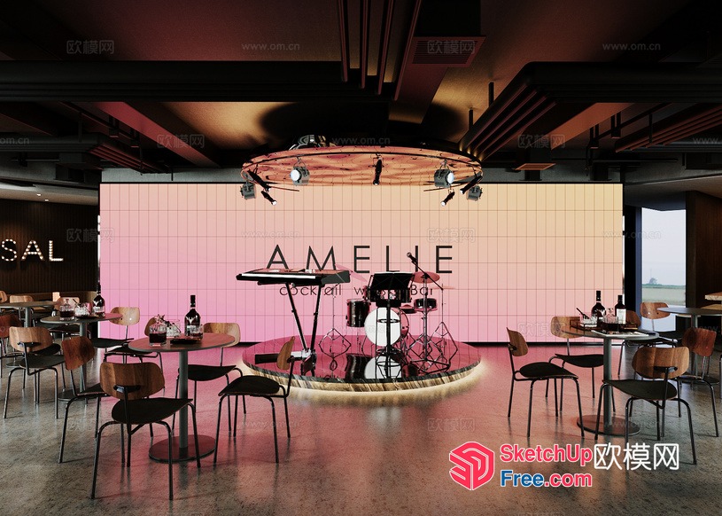 Amelie Cocktail Wine Bar 3D SketchUp File