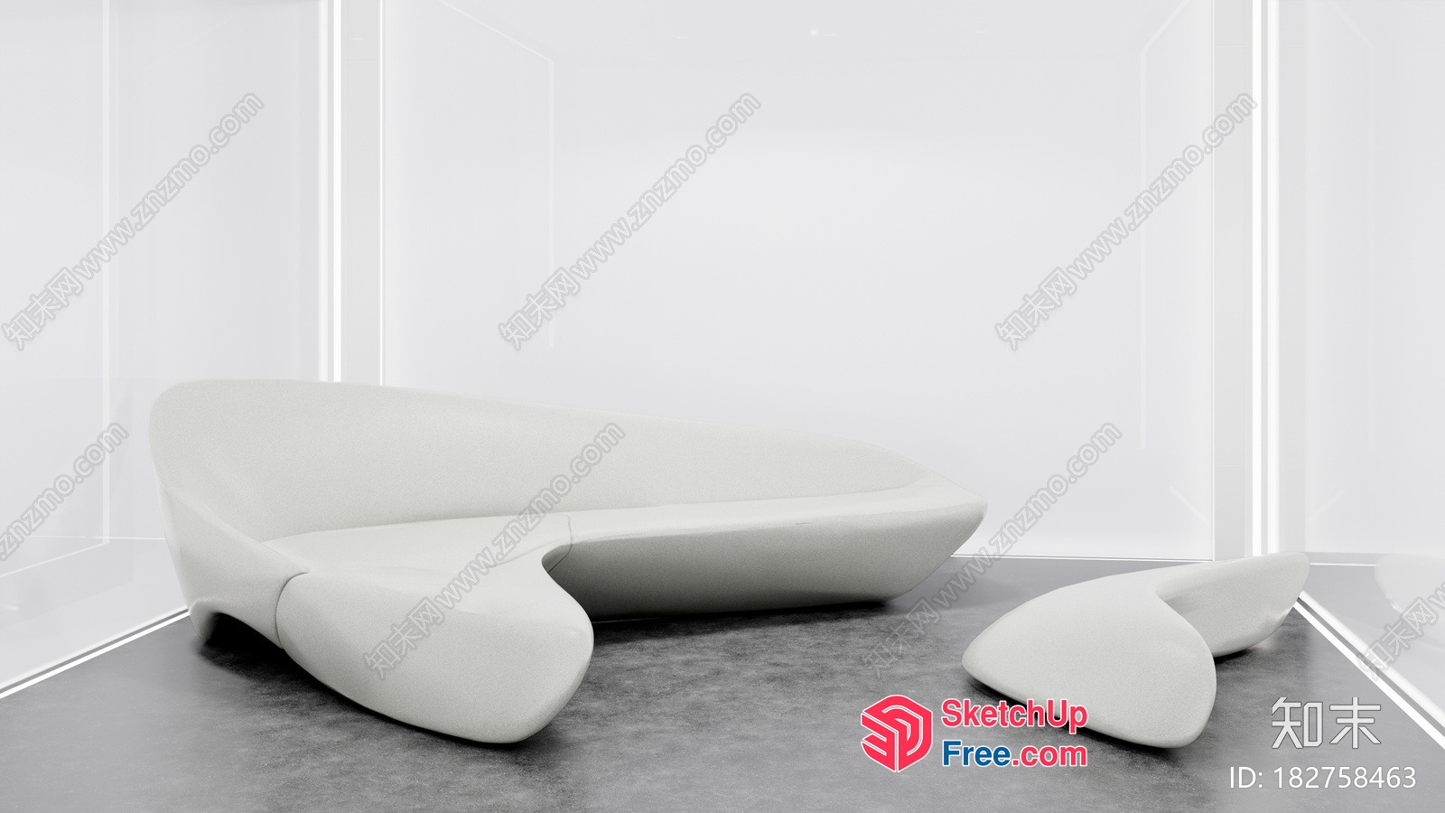 Minimalist White Modern Furniture Interior 3D SketchUp File