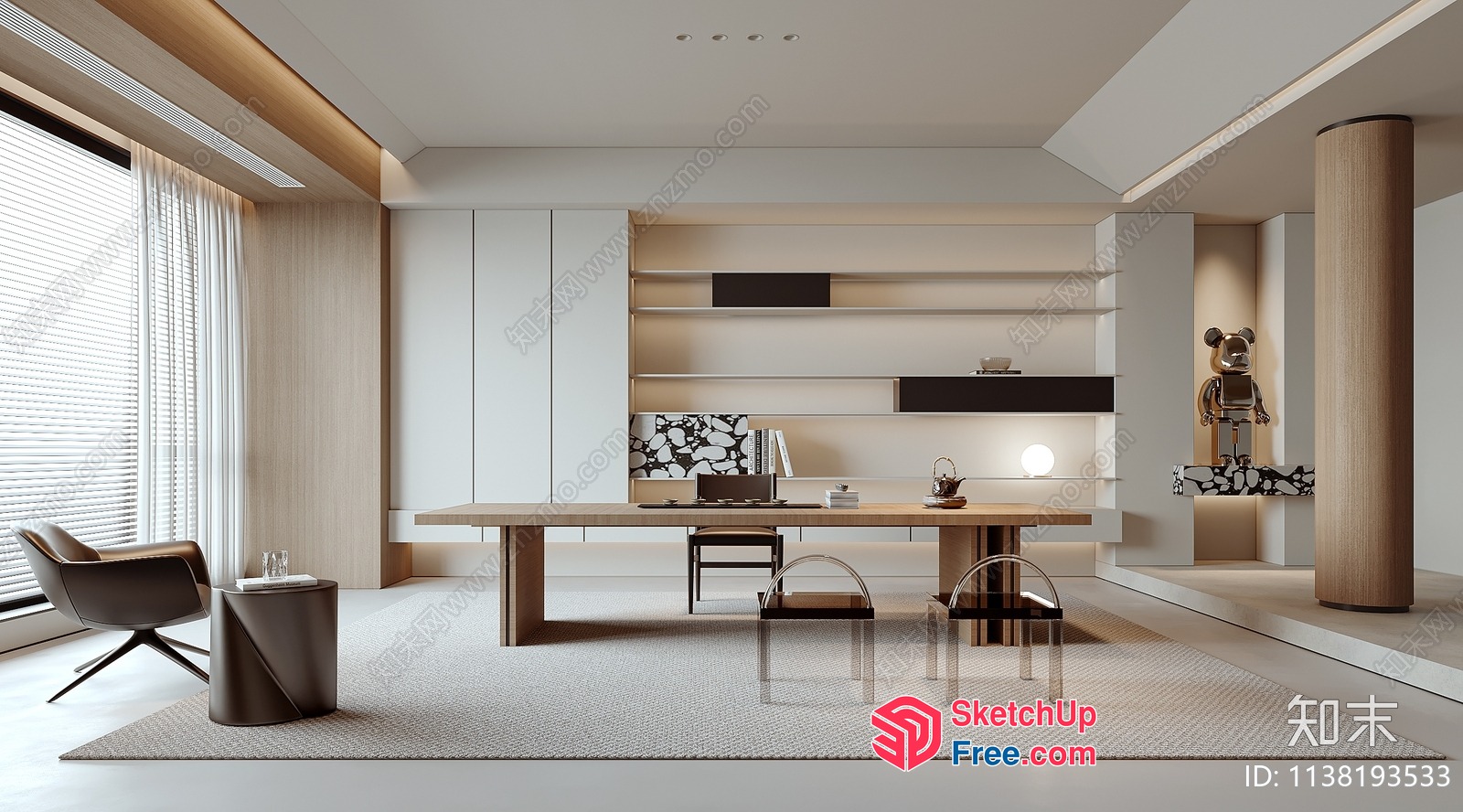 Modern Office Space With Minimalist Decor And Natural Lighting 3D SketchUp File