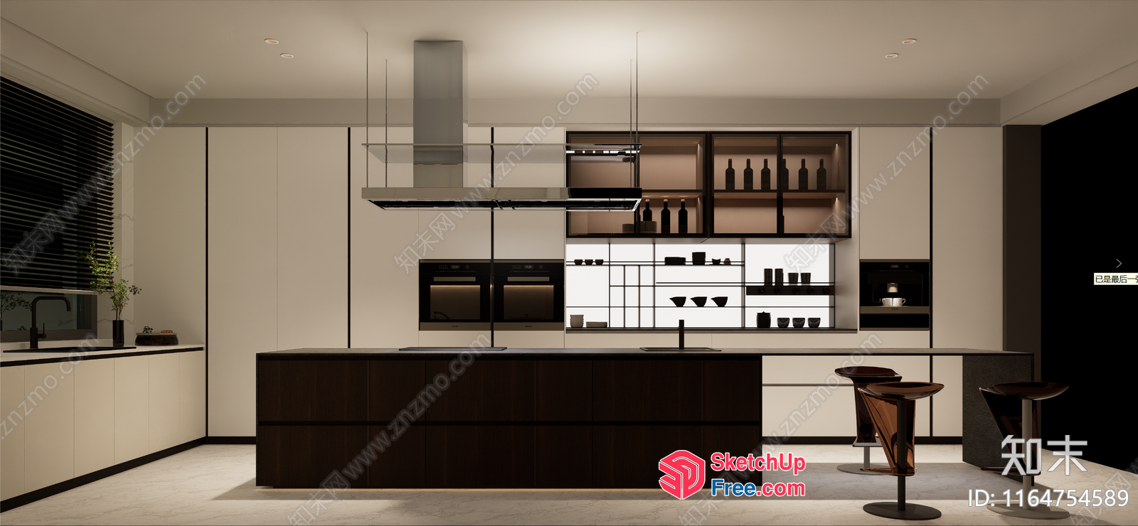 Modern Minimalist Kitchen With Sleek And Elegant Design 3D SketchUp File