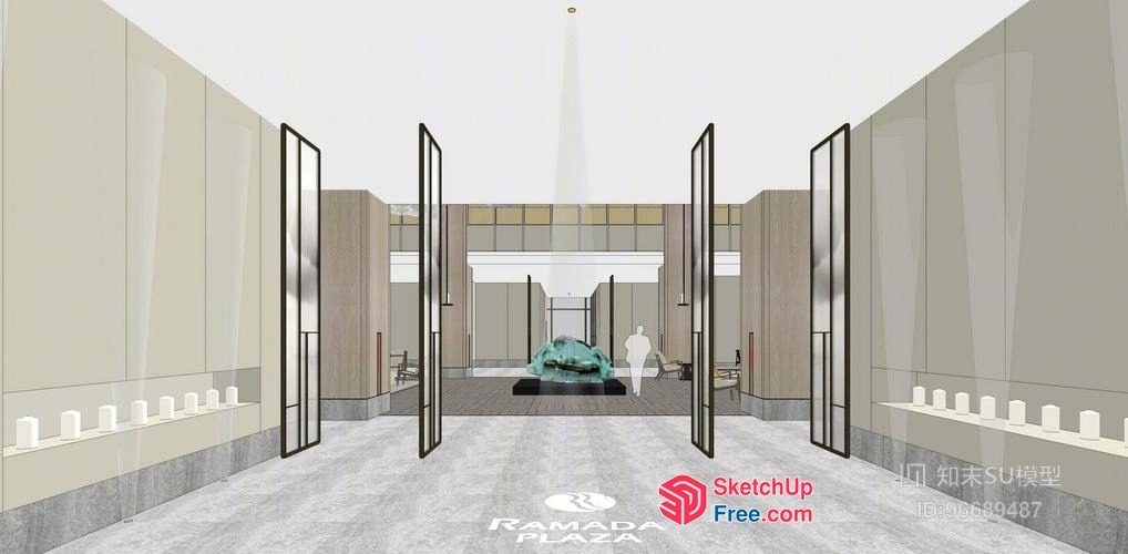 Ramada Plaza Hotel Entrance 3D SketchUp File