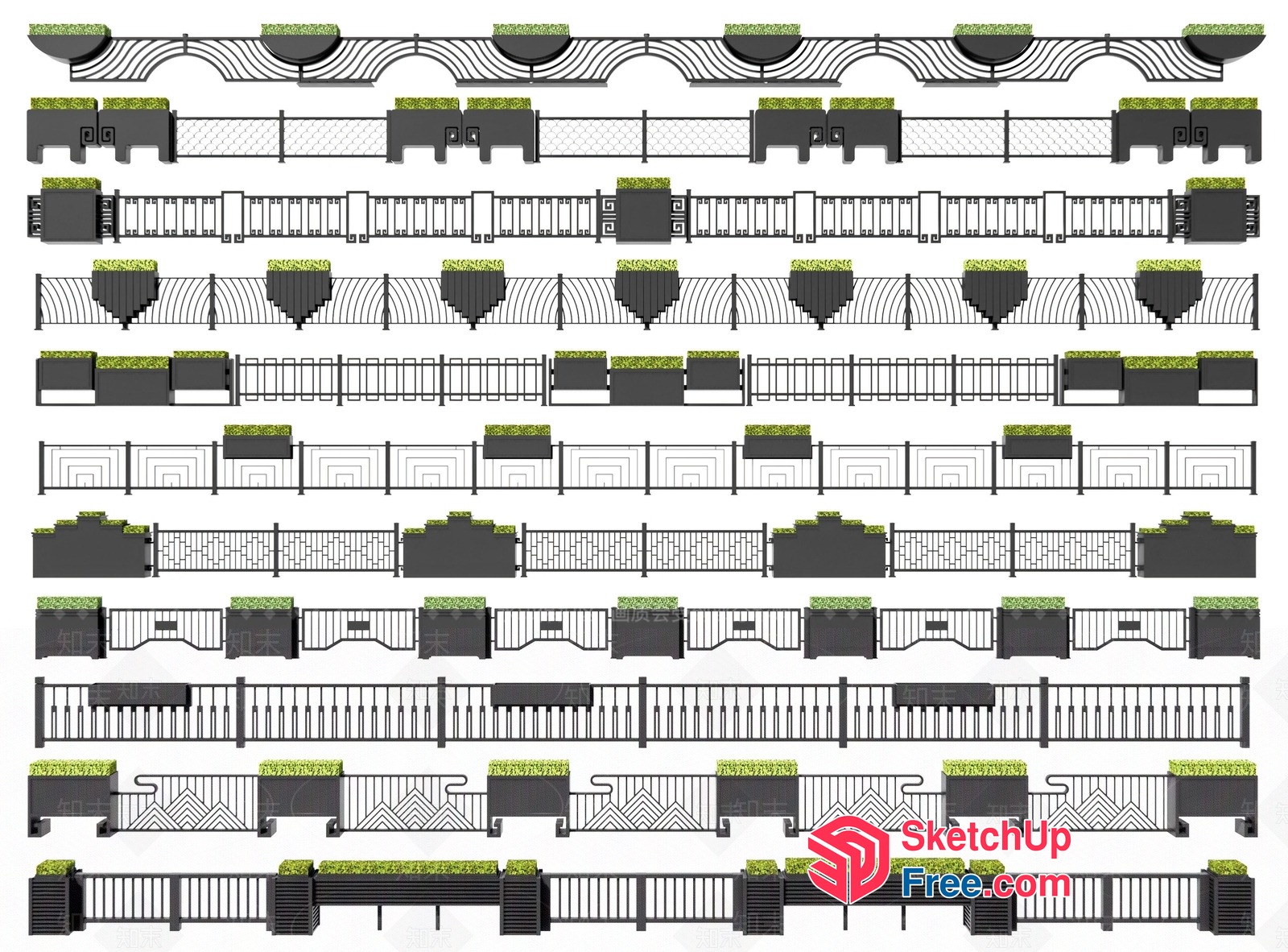 Elegant Railing Design 3D SketchUp File