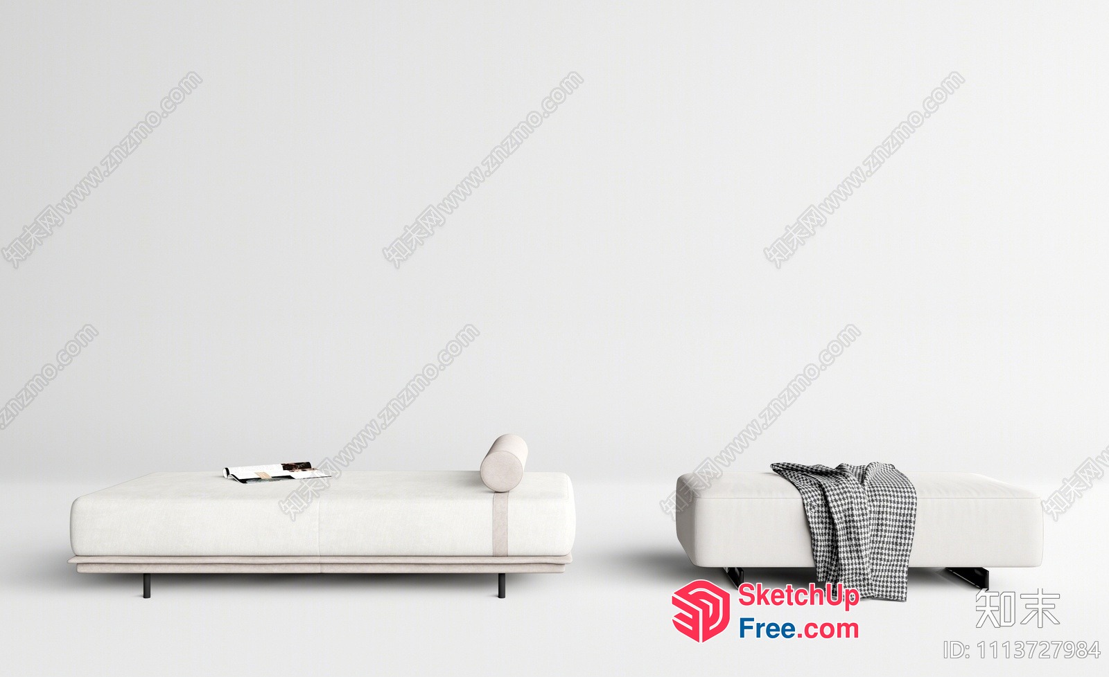 Minimalist White Furniture Set 3D SketchUp File