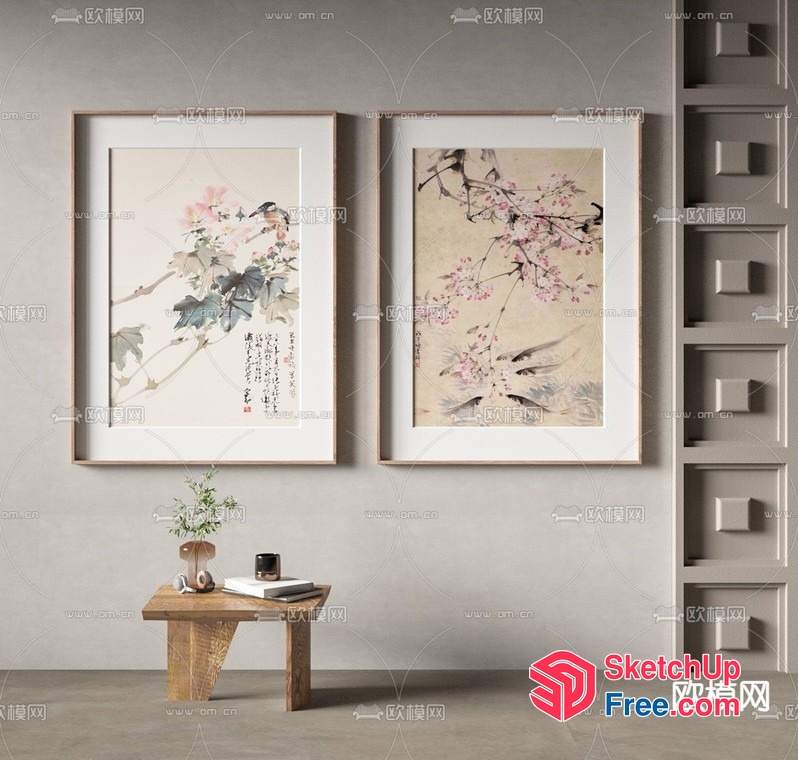 Serene Japanese-Style Interior 3D SketchUp File