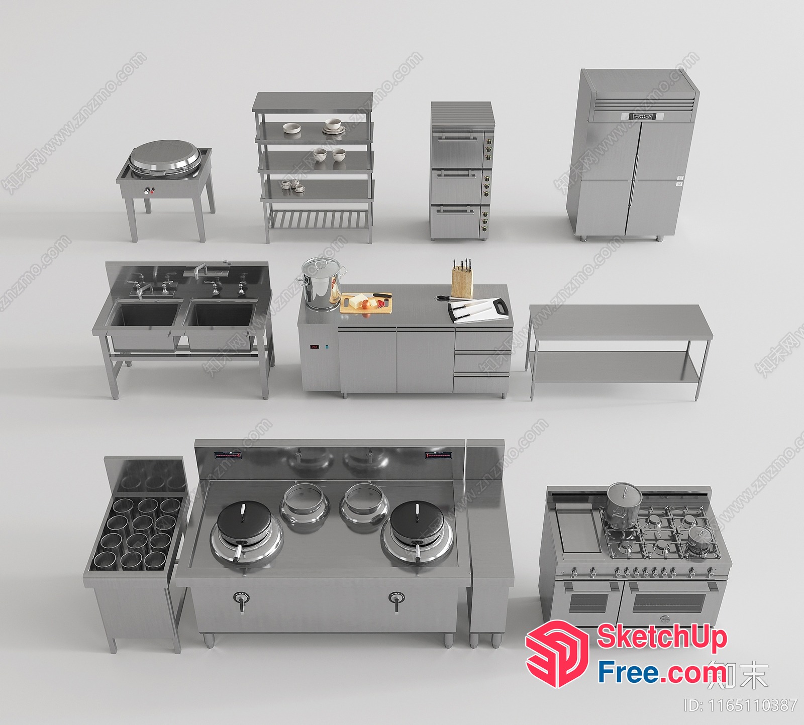 Commercial Kitchen Equipment Set 3D SketchUp File