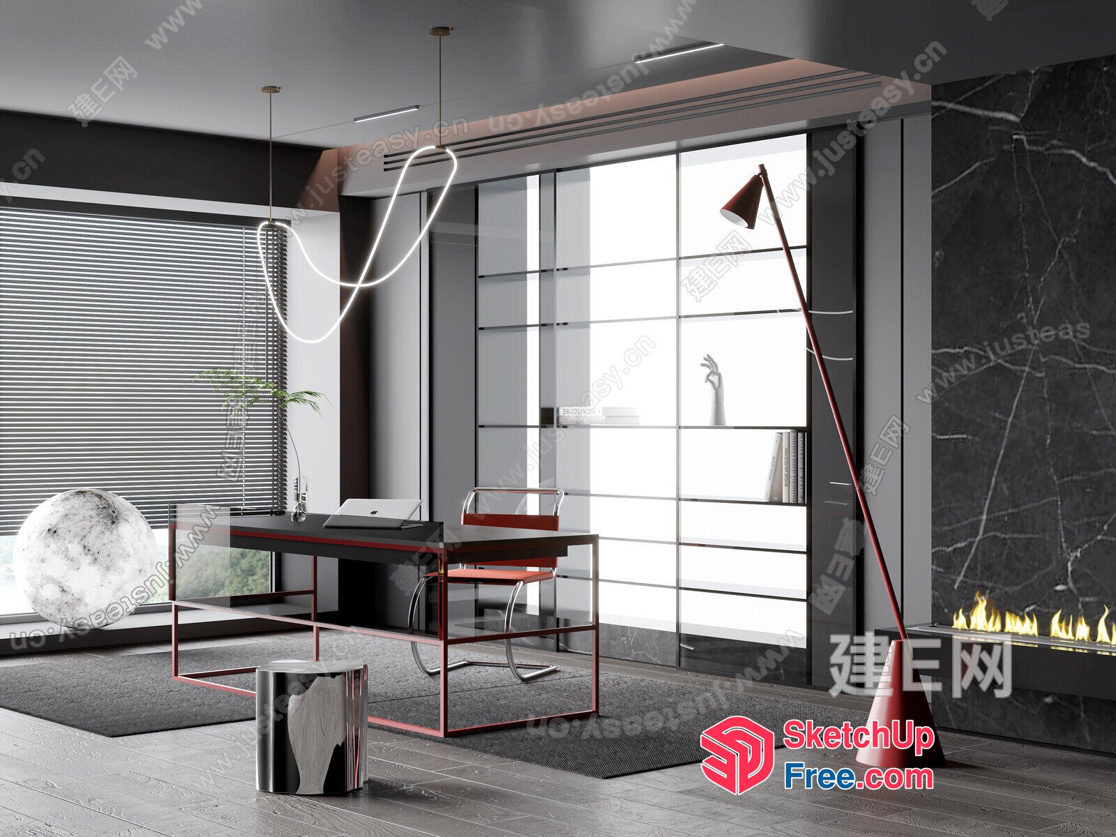 Modern Office Space With Sleek Furniture And Natural Light 3D SketchUp File
