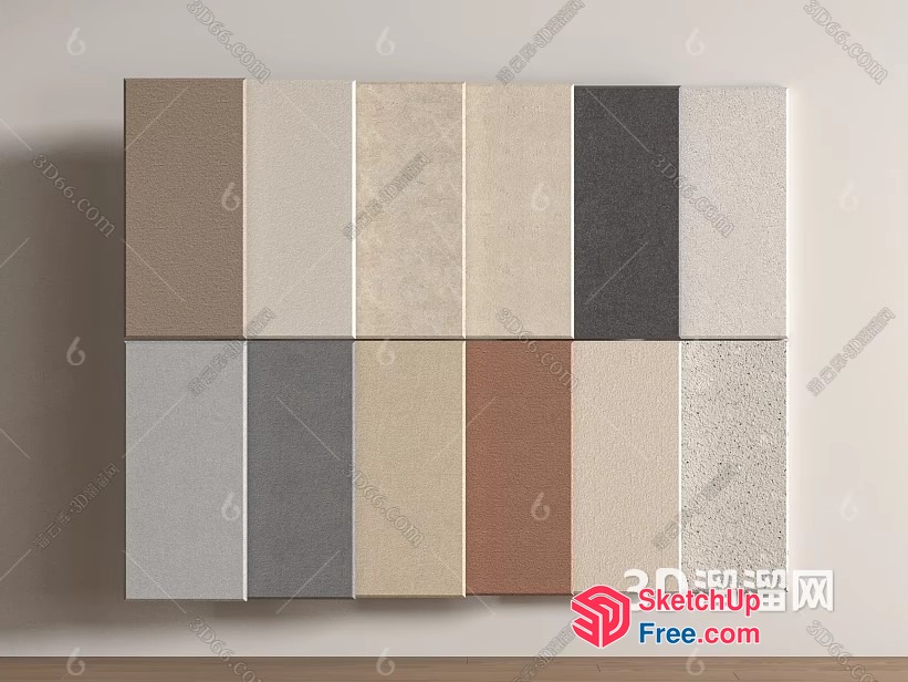Colorful Textured Wall Panels 3D SketchUp File