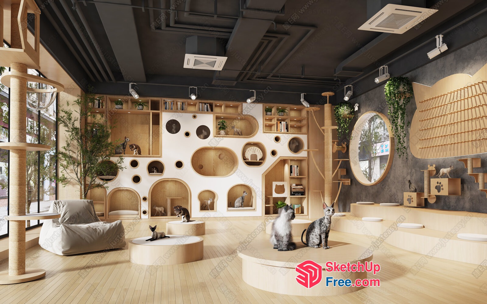 Cozy Cat Haven Interior 3D SketchUp File