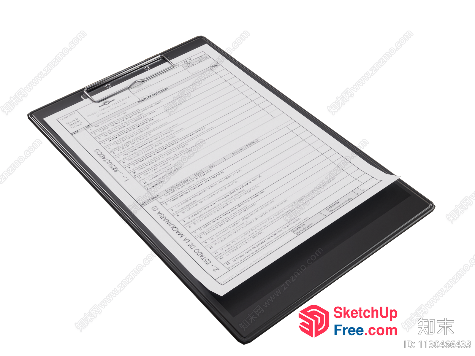 Interior Scene Of A Black Folder With A Paper Document Inside 3D SketchUp File