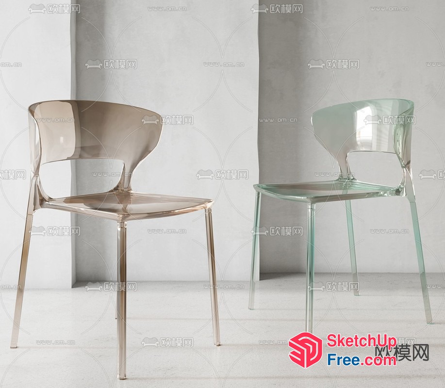 Transparent Modern Chairs 3D SketchUp File