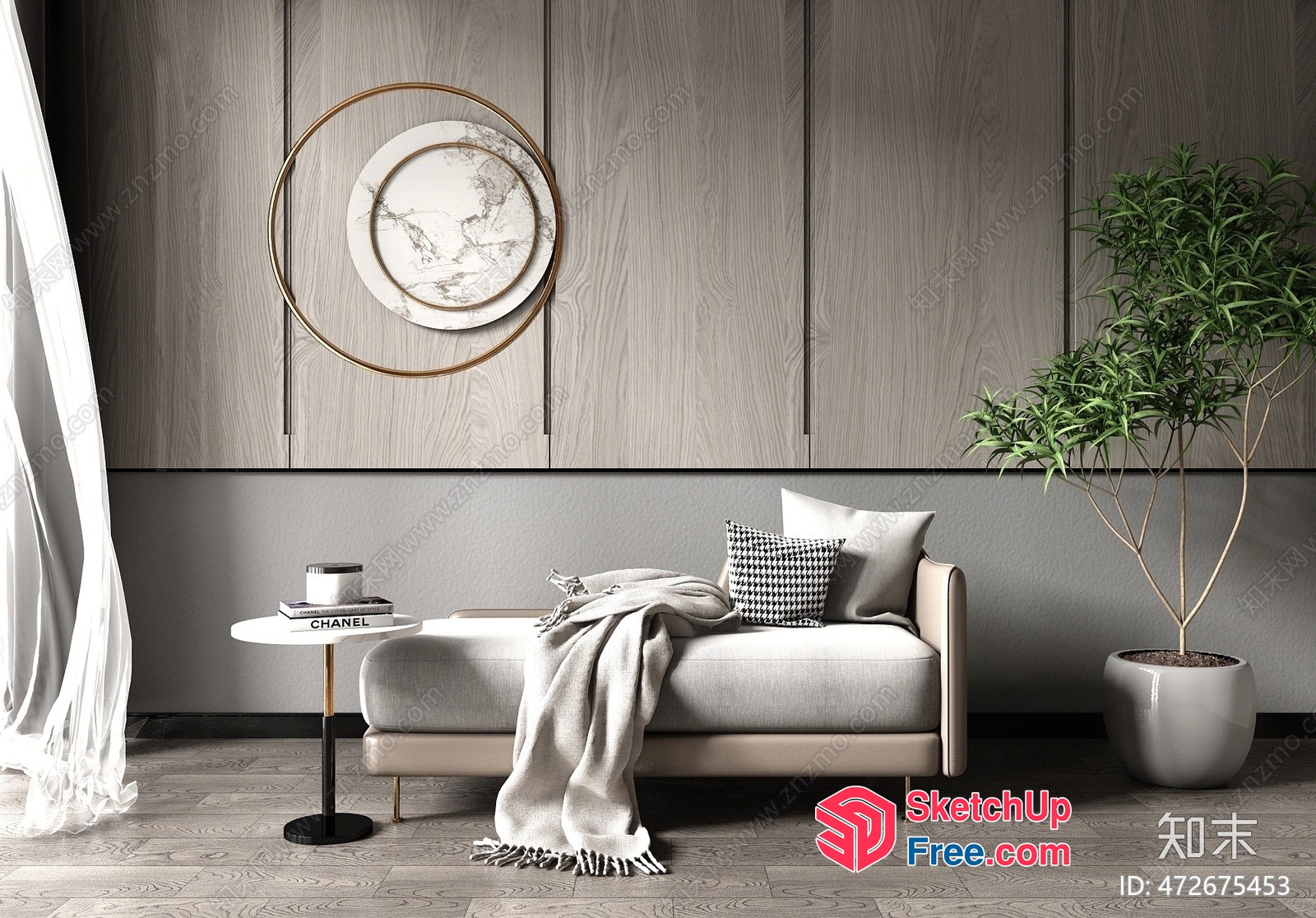 Modern Minimalist Living Room With Elegant Furniture And Decor 3D SketchUp File