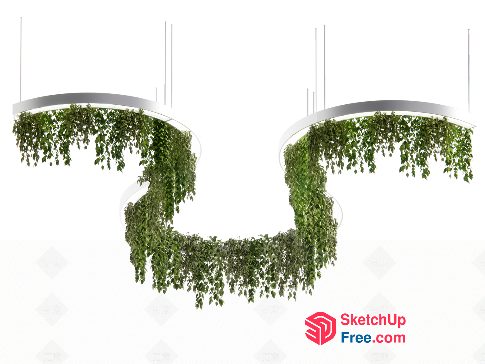 Elegant Greenery Ceiling Light Fixture 3D SketchUp File