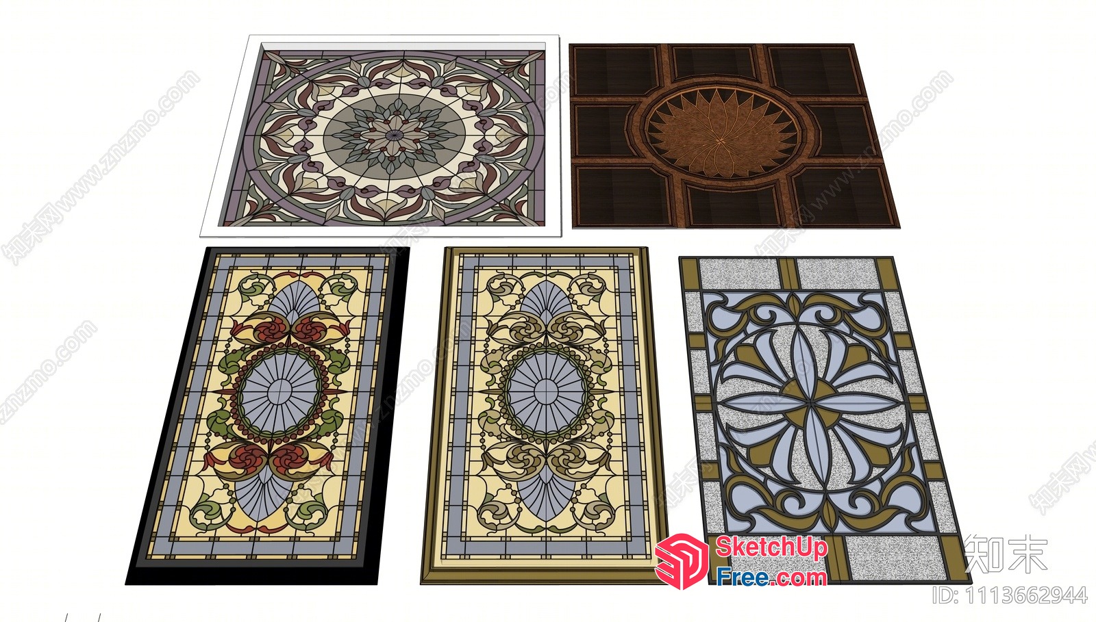 Stained Glass Ceiling Panels 3D SketchUp File