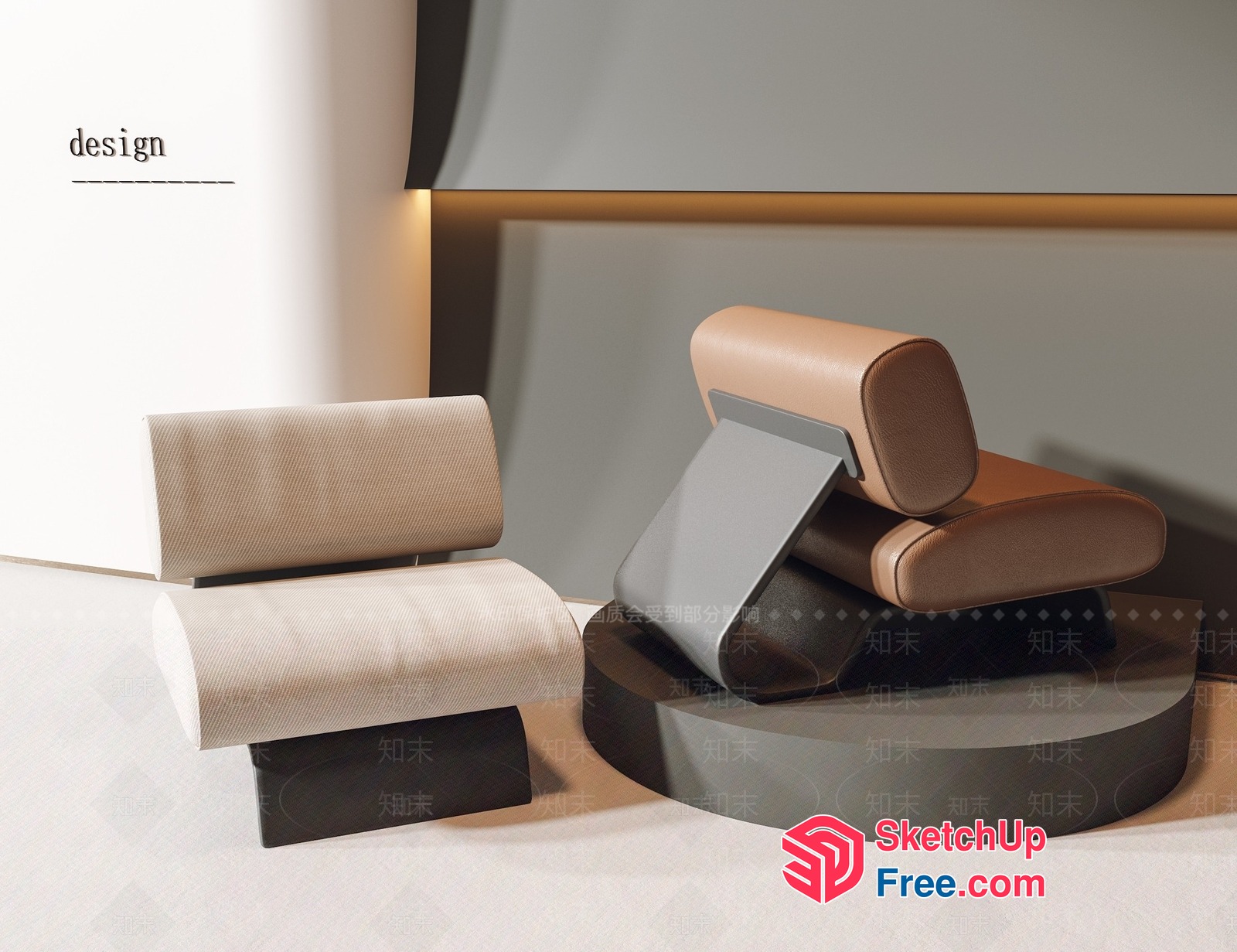 Modern Minimalist Furniture Set 3D SketchUp File