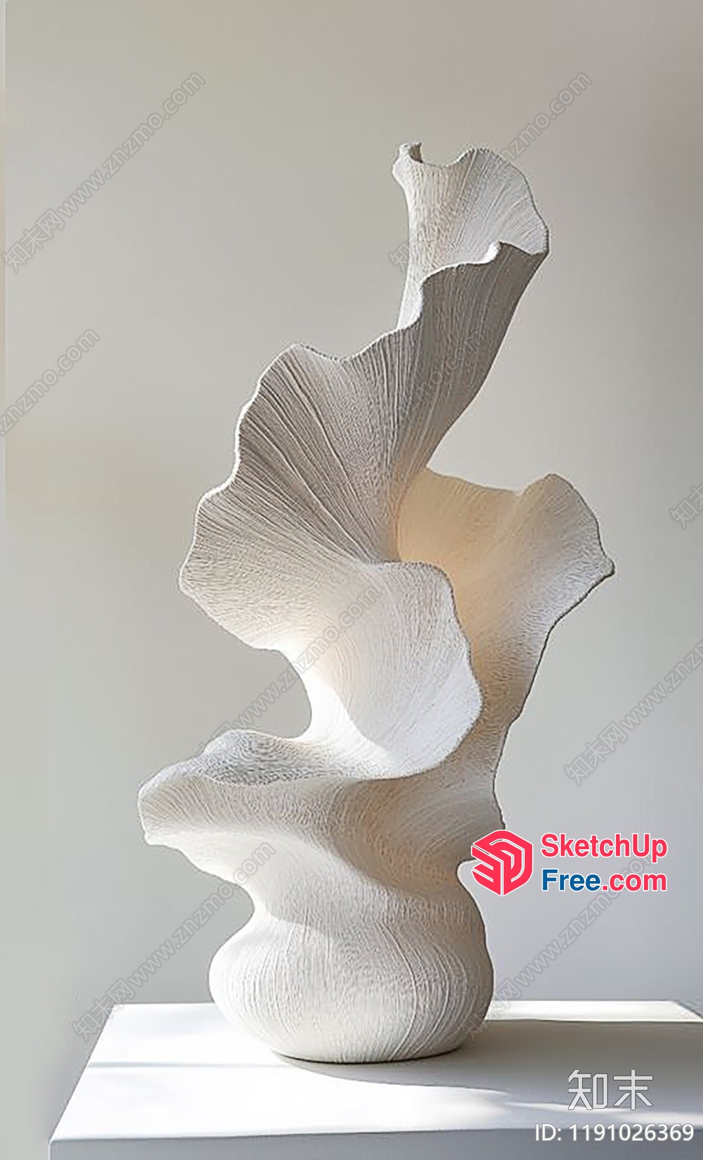 A Large White Sculpture On A White Platform 3D SketchUp File
