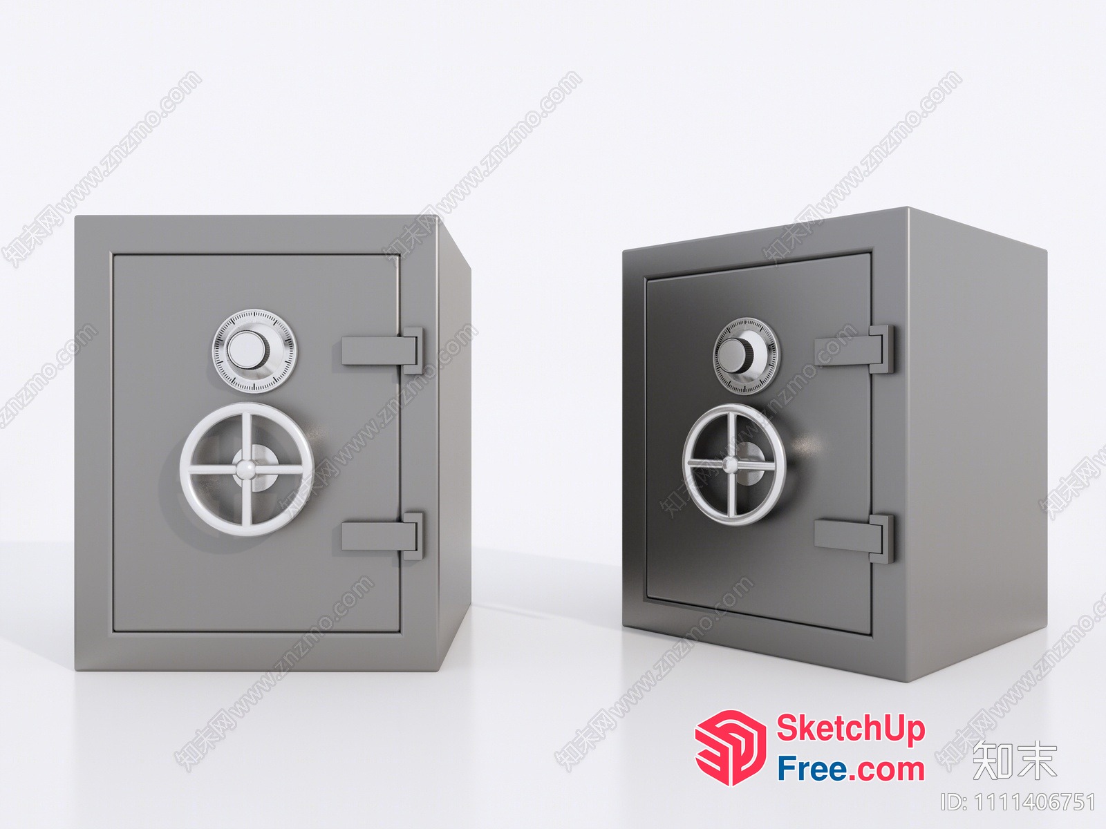 Two Grey Safes 3D SketchUp File