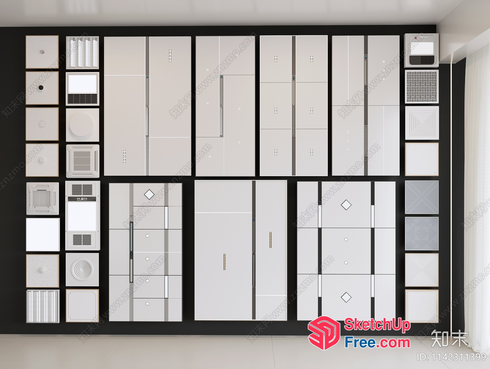 Modern White And Black Wall Decor 3D SketchUp File