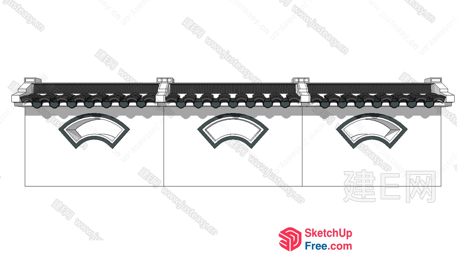 Asian-Inspired Roof Synthesis With Ornate Decor 3D SketchUp File