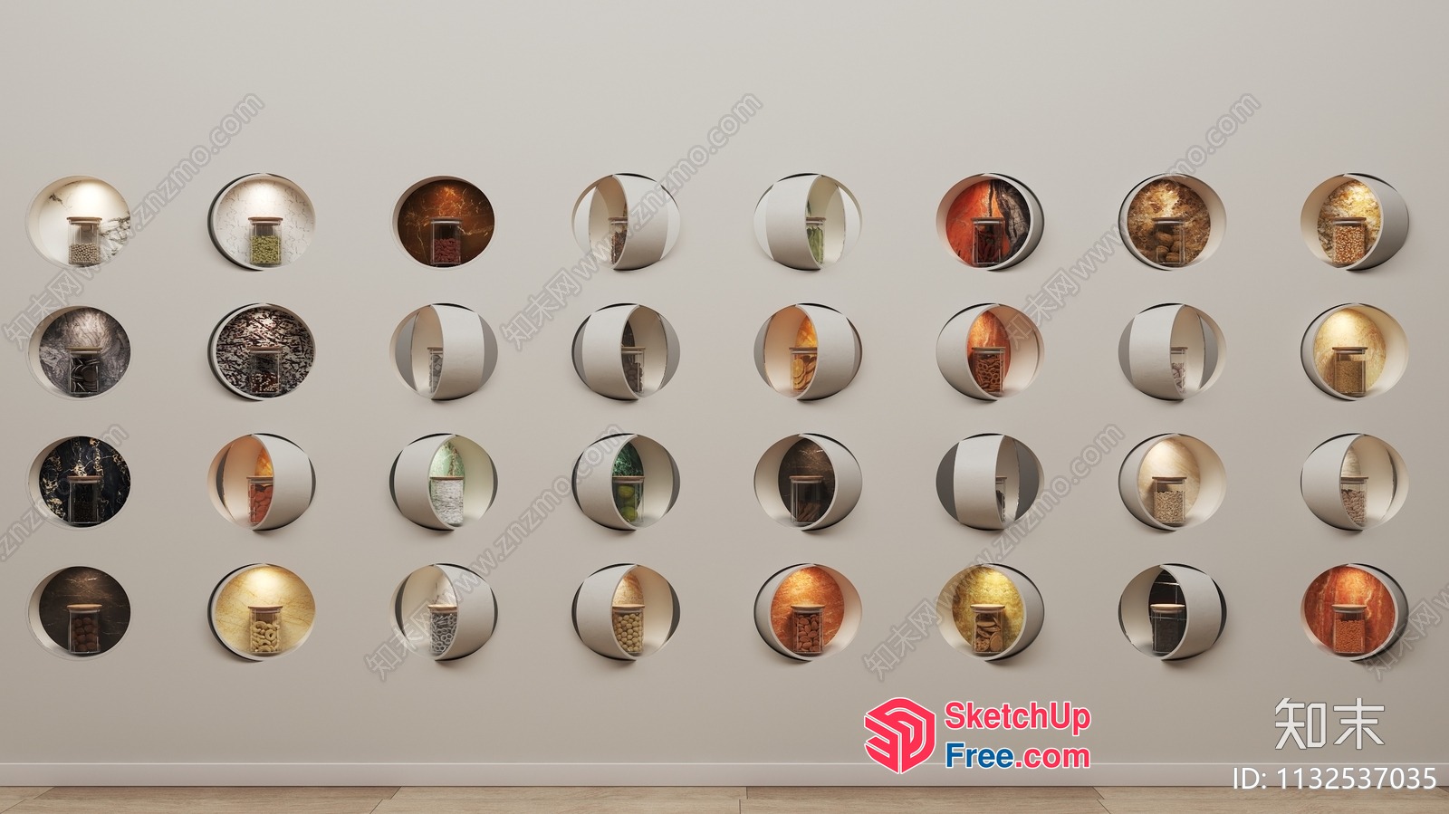 Ornate Pillars Adorn The Light Gray Wall 3D SketchUp File