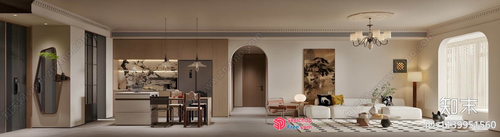Elegant And Modern Living Room Design 3D SketchUp File
