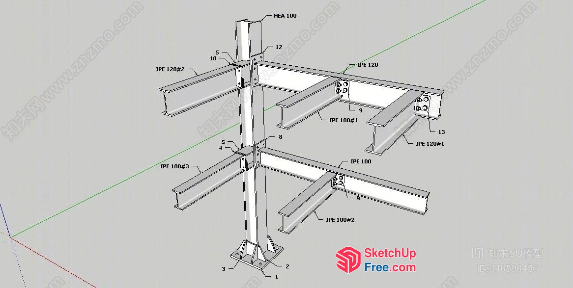3D Rendering Of A Metal Support Structure 3D SketchUp File
