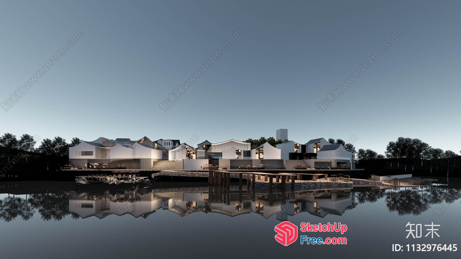 Serene Lakeside Community 3D SketchUp File