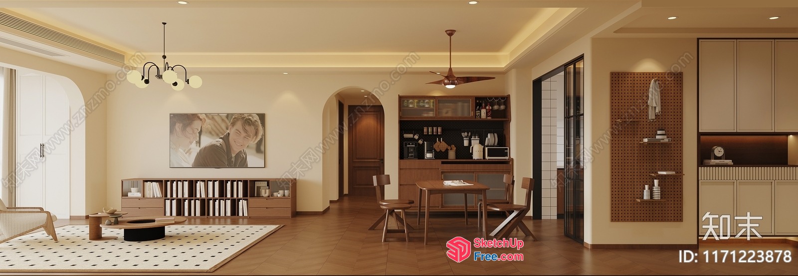 Modern Minimalist Interior Design With Natural Wood Accents 3D SketchUp File