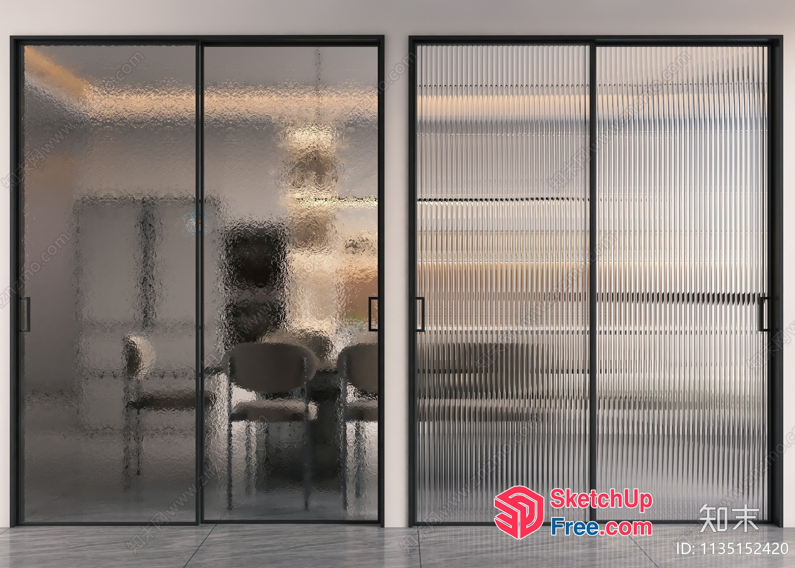 Glass Door And Window Interior Design 3D SketchUp File