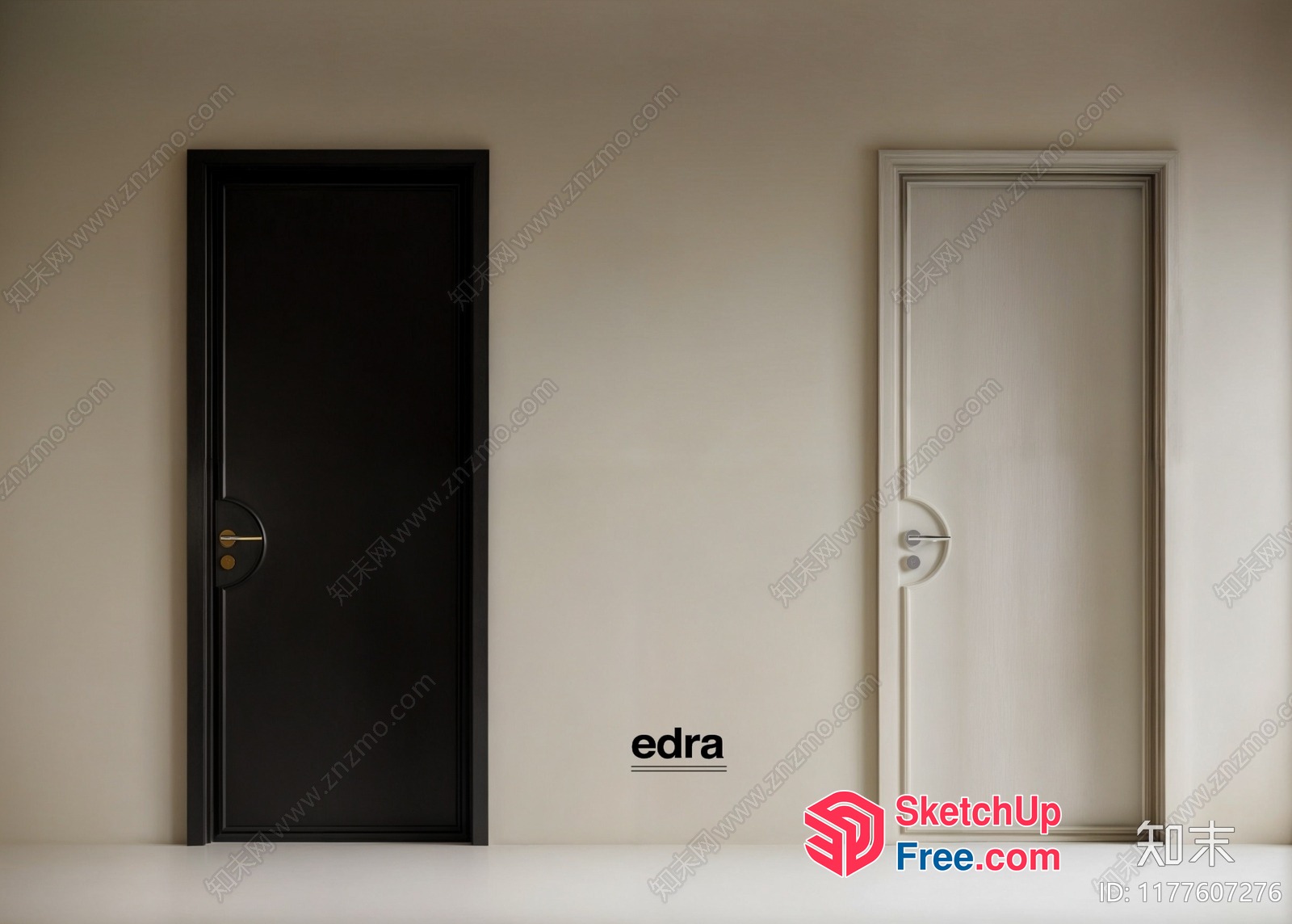 Two Doors In A Hallway 3D SketchUp File