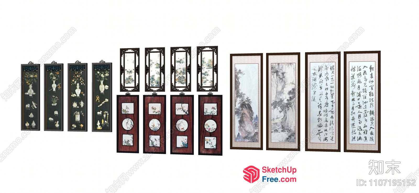 Asian-Inspired Artwork Collection 3D SketchUp File