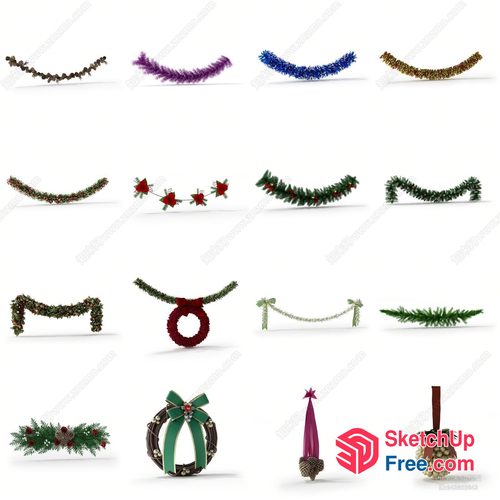 Festive Christmas Decorations 3D SketchUp File