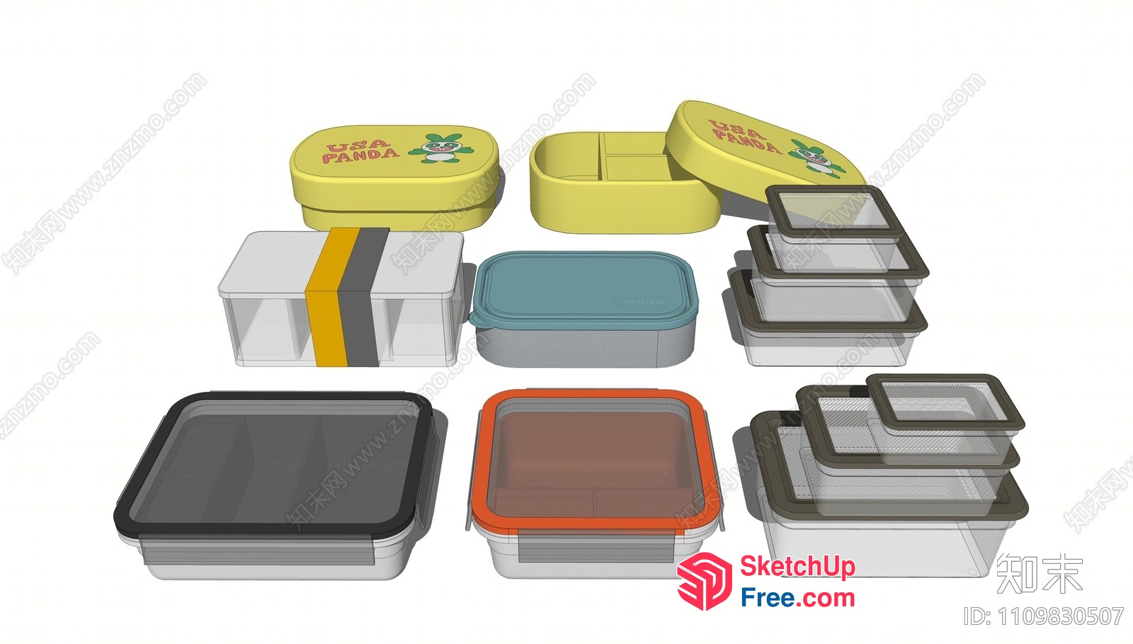 Stackable Plastic Food Containers With Lids 3D SketchUp File