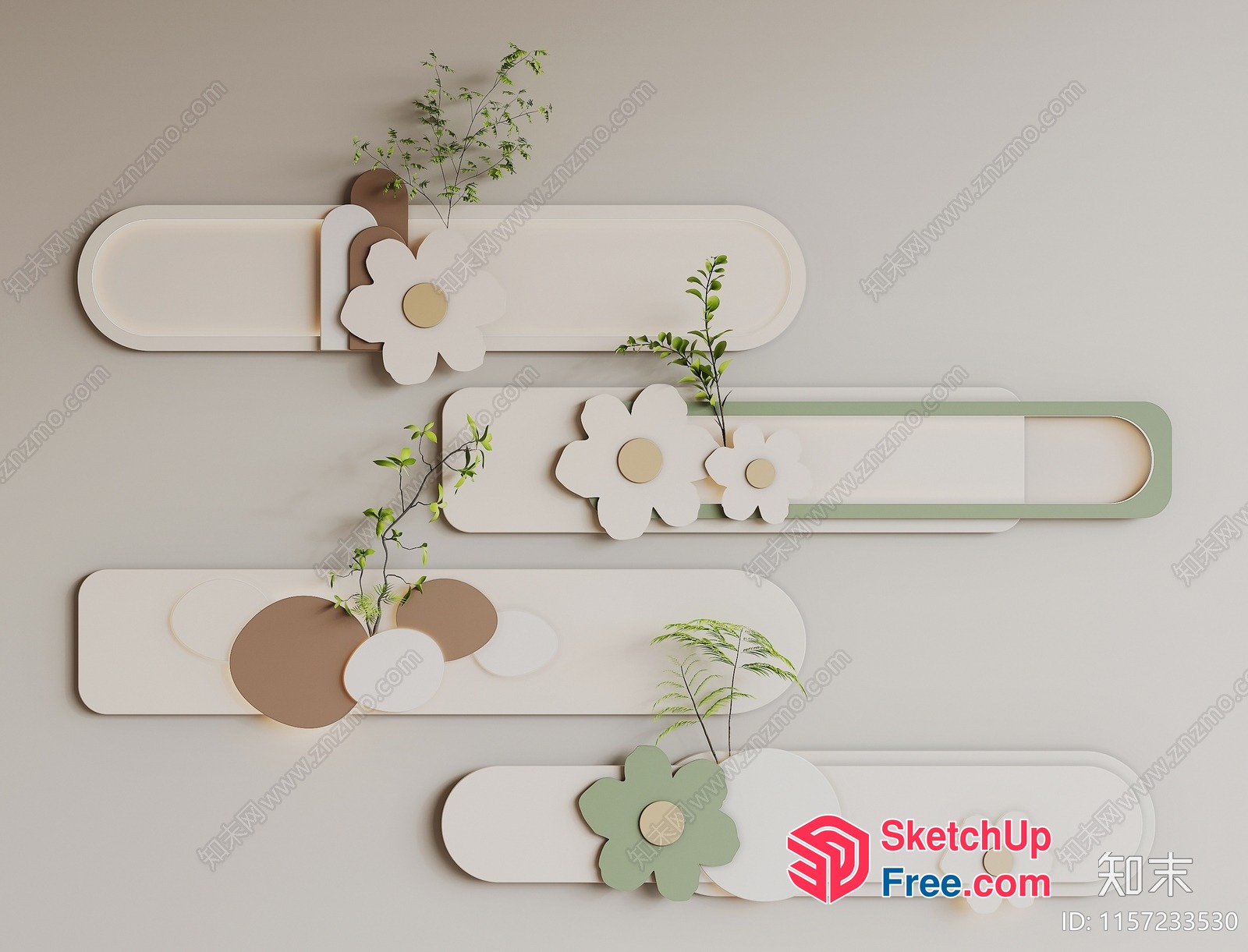 Modern Minimalist Japanese Style Interior Design Elements 3D SketchUp File