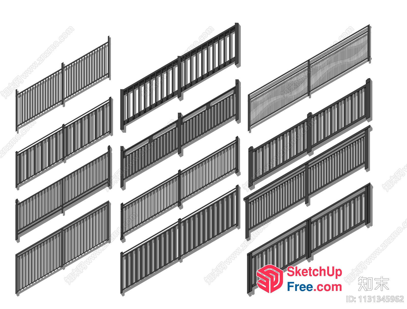 Black Metal Railing 3D SketchUp File